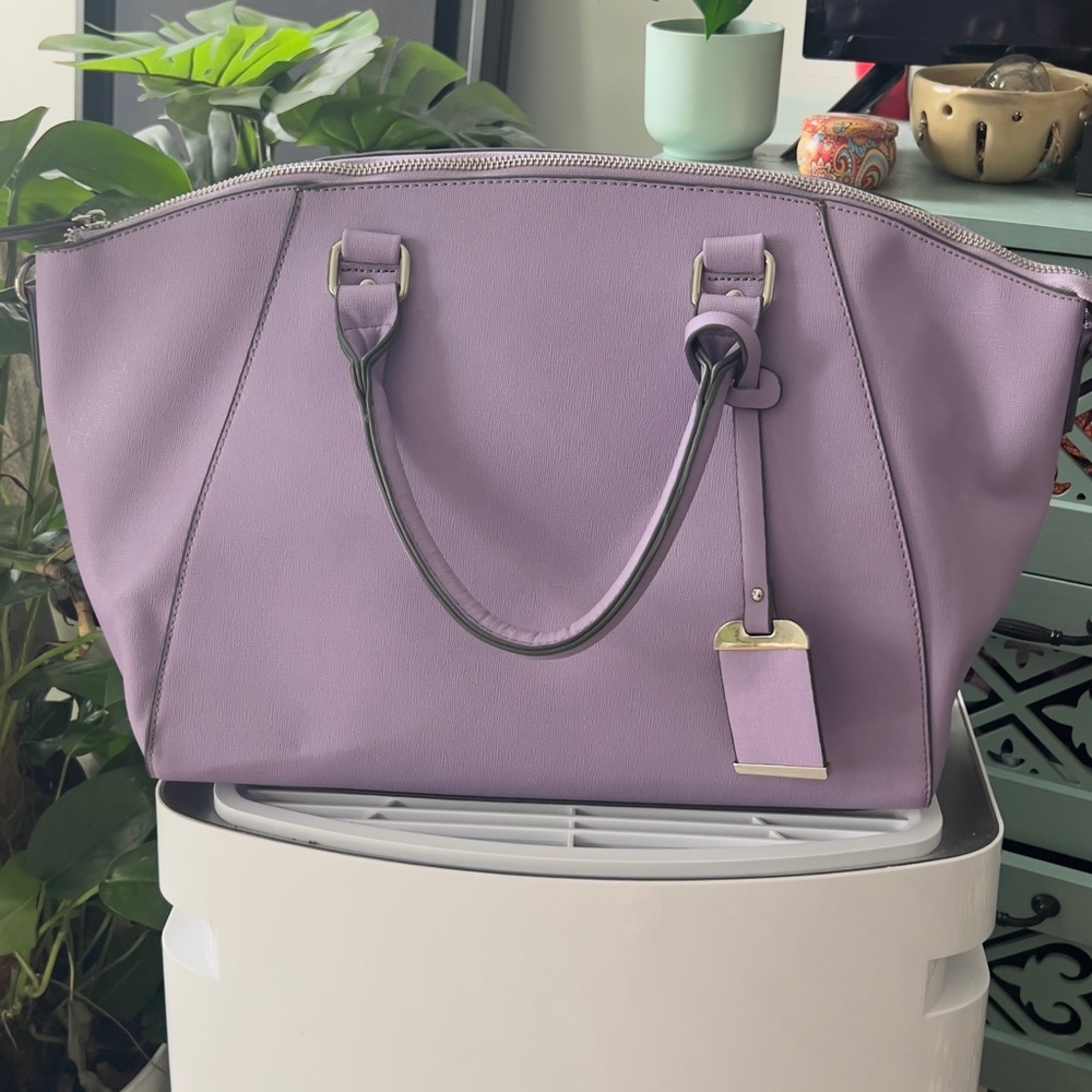 Lavender Pebbled Tote with Top Handles